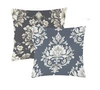 Outdoor Cushions Waterproof Beige Cushion Covers 60x60cm 2 pcs Retro Garden Cushions With Invisible Zipper Summer Velvet Decorative Pillows for Farmhouse Patio Garden Furniture Balcony Decor T-677