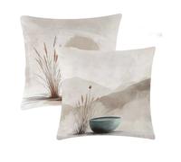Outdoor Cushions Waterproof Beige Cushion Covers 80x80cm 2 pcs Duck Egg Garden Cushions With Invisible Zipper Summer Velvet Decorative Pillows for Farmhouse Patio Garden Furniture Balcony Decor T-691