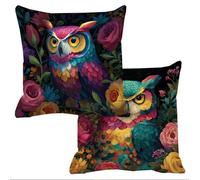 Outdoor Cushions Waterproof Color Cushion Covers 35x35cm Set of 2 Sofa Cushions for Garden Furniture Velvet Cushion Cover Large Bed Decorative Pillows Cover Owl Throw Pillow Covers Scatter f-15259