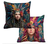 Outdoor Cushions Waterproof Color Cushion Covers 50x50cm Set of 2 Sofa Cushions for Garden Furniture Velvet Cushion Cover Large Bed Decorative Pillows Cover Woman Throw Pillow Covers Scatter f-9617