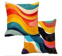Outdoor Cushions Waterproof Color Cushion Covers 50x50cm Set of 2 Sofa Cushions for Garden Furniture Linen Cushion Cover Large Bed Decorative Pillows Cover Abstract Throw Pillow Covers Square f-12567