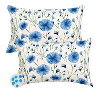 Outdoor Cushions Waterproof Cushion Covers 20cm x 30cm Pack of 2 Spring Garden Cushion Cover Blue Flowers Summer Decorative Throw Pillow Covers 8 x 12 Inch Outdoor Pillowcase for Garden Patio -SC610
