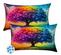 Outdoor Cushions Waterproof Cushion Covers 50cm x 80cm Pack of 2 Autumn Summer Garden Cushion Cover Tree of Life Throw Pillow Covers 20 x 32 Inch Pillowcase for Garden Furniture Living Room -SC264