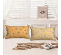 Outdoor Cushions Waterproof Daisy, Yellow Cushion Covers 40x70 Pillow Cases 2 Pack Velvet Double-Sided Decorative Pillows with Invisible Zipper for Sofa Bedroom Garden Decor, Gifts for Women, Model333