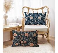 Outdoor Cushions Waterproof, Farmhouse Flowers Cushion Covers 16 x 24 Set of 2, Rectangle Velvet Pillow Covers with Invisible Zipper, Garden Cushion for Sofa Bedroom Room Decor, Gifts for Women h-375