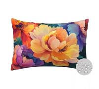 Outdoor Cushions Waterproof Floral Cushion Covers 30cm x 50cm Set of 2 Throw Pillow Cases Peony Sofa Cushions Decorative Pillowcases for Sofa Bed Garden Furniture Outdoor Indoor 12x20 Inches -FS577