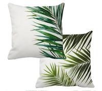 Outdoor Cushions Waterproof Green Cushion Covers 50x50cm Set of 2 Sofa Cushions for Garden Furniture Velvet Cushion Cover Large Bed Decorative Pillows Cover Branches Throw Pillow Covers Square f-8240