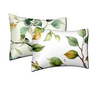Outdoor Cushions Waterproof Green Cushion Covers 70x90 cm Large Decorative Pillows Leaf Set of 2 Rectangle Sofa Pillowcases Waterproof Soft Short Plush Lumbar Pillow Spring Summer Garden Decor h-1384