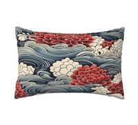 Outdoor Cushions Waterproof Japanese Style Cushion Covers 30cm X 50 cm Set of 2, Flower Cushions Garden Cushions Throw Pillow Covers, Decorative Pillows for Car Patio Hoom Decor Gifts 12x20 Inch,Z462