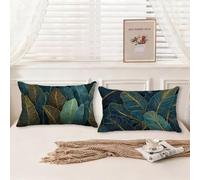 Outdoor Cushions Waterproof Landscape, Retro Cushion Covers 40x80 Pillow Cases 2 Pack Velvet Double-Sided Decorative Pillows with Invisible Zipper for Bedroom Garden Decor, Gifts for Women, Model129