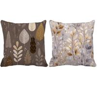 Outdoor Cushions Waterproof Linen 50 x 50 Set of 2, Nordic Cushion Covers Simple Square Sofa Pillows Covers with Invisible Zipper for Livingroom Outdoor Garden Bench Summer Decorative Pillows a1-x2383