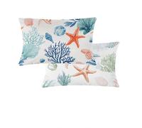 Outdoor Cushions Waterproof Navy Cushion Covers 40x60cm Pack of 2 Sage Green Garden Cushions Double-Sided Printing Linen Decorative Pillows for Outdoor Garden Furniture Farmhouse Balcony Decor T274