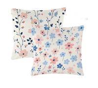 Outdoor Cushions Waterproof Pink Cushion Covers 40x40cm 2 pcs Flowers Garden Cushions With Invisible Zipper Summer Linen Decorative Pillows for Farmhouse Patio Garden Furniture Balcony Decor T-695