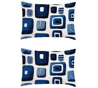 Outdoor Cushions Waterproof Purple Cushion Covers 16x24in Large Rectangle Cushion Covers Geometry Invisible Zipper,Double Sided Printing Decorative Pillows,Pack of 2 Linen Garden Pillows M-782