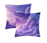 Outdoor Cushions Waterproof Purple Cushion Covers 50x50cm 2 pcs Lilac Garden Cushions With Invisible Zipper Summer Linen Decorative Pillows for Farmhouse Patio Garden Furniture Balcony Decor T-693