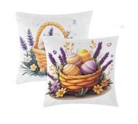 Outdoor Cushions Waterproof Purple Cushion Covers 55x55cm 2 pcs Yellow Garden Cushions With Invisible Zipper Summer Velvet Decorative Pillows for Farmhouse Patio Garden Furniture Balcony Decor T-681