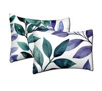 Outdoor Cushions Waterproof Purple Cushion Covers 70x90 cm Large Decorative Pillows Leaf Set of 2 Rectangle Sofa Pillowcases Waterproof Soft Short Plush Lumbar Pillow Spring Summer Garden Decor h-1402
