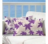 Outdoor Cushions Waterproof Purple, Leaf Cushion Covers 40x80 Pillow Cases 2 Pack, Linen Double-Sided Decorative Pillows Outdoor Cushion Covers Waterproof for Sofa Garden Decor, Gifts for Women,Cod142