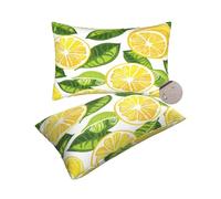Outdoor Cushions Waterproof Set of 2 Garden Cushions, Rectangle Outdoor Cushion Covers 40cm x 60cm Pillow Covers, Summer Waterproof Decorative Pillows for Balcony Patio Farmhouse (Yellow/Lemon)-zt340