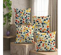 Outdoor Cushions Waterproof Simple Cushion Covers 35x35cm Set of 4 Leaves Throw Pillows Cases, Decorative Cushion Cases for Outdoor Couch Sofa Patio Garden Furniture Patio Couch Home Decoration L-O292