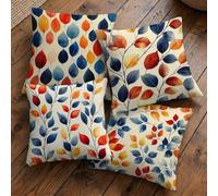 Outdoor Cushions Waterproof Simple Cushion Covers 35x35cm Set of 4 Leaves Throw Pillows Cases, Decorative Cushion Cases for Outdoor Couch Sofa Patio Garden Furniture Patio Couch Home Decoration L-O293
