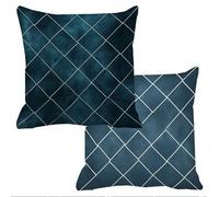 Outdoor Cushions Waterproof Simple Cushion Covers 60x60cm Set of 2 Sofa Cushions for Garden Furniture Linen Cushion Cover Large Bed Decorative Pillows Cover Lattice Throw Pillow Covers Square f-12008