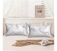 Outdoor Cushions Waterproof Simple, White Cushion Covers 50x80 Pillow Cases 2 Pack Linen Double-Sided Decorative Pillows with Invisible Zipper for Sofa Bedroom Garden Decor, Gifts for Women, Model147