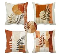 Outdoor Cushions Waterproof Terracotta Cushion Covers 35 x 35 cm Square Pack of 4 Linen Throw Pillow Covers Beige Decorative Pillowcases for Garden Furniture Bench Patio Sofa Summer Home Decor k-205