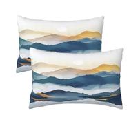 Outdoor Cushions Waterproof Vintage Cushion Covers 70x50 cm Set of 2, Landscape Garden Cushions Waterproof Throw Pillow Covers, Rectangle Decorative Pillows for Car Patio Hoom Decor Gifts 20x28 Inch