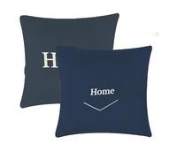 Outdoor Cushions Waterproof White Cushion Covers 65x65cm 2 pcs Navy Garden Cushions With Invisible Zipper Summer Linen Decorative Pillows for Tent Farmhouse Patio Garden Furniture Balcony Decor T-711