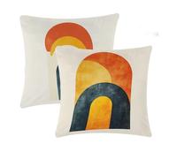 Outdoor Cushions Waterproof Yellow Cushion Covers 50x50cm 2 pcs Abstract Garden Cushions With Invisible Zipper Summer Velvet Decorative Pillows for Farmhouse Patio Garden Furniture Balcony Decor T-639