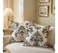 Outdoor Cushions White Cushion Covers 35cm x 35cm Pattern Garden Cushions, Outdoor Cushion Covers Waterproof, Decorative Square Pillowcases with Invisible Zipper for Garden Furniture Sofa Bed Z1-392