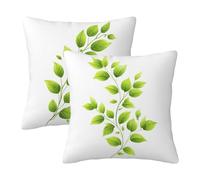 Outdoor Cushions White Cushion Covers 45 x 45 Set of 2, Sofa Cushions Waterproof Pillow Covers Simple, Square Linen Decorative Pillows Cases with Invisible Zipper for Garden Furniture, Gifts -3220
