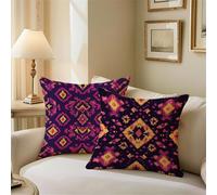 Outdoor Cushions Yellow Cushion Covers 35cm x 35cm Purple Garden Cushions, Outdoor Cushion Covers Waterproof, Decorative Square Pillowcases with Invisible Zipper for Garden Furniture Sofa Bed Z1-522