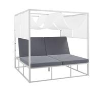 Outdoor Daybed Metal White PALLANZA