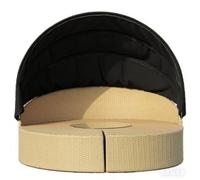 Outdoor Daybed Replacement Canopy, Outdoor Patio Wicker Daybed Canopy, Top Cover Compatible with Patio Round Daybed (Water & Sun Resistant)-Black
