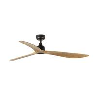 Luminosa Lighting Luminosa Outwood Large 3 Blade Ceiling Fan Dark Brown, Oak Wood Ip44