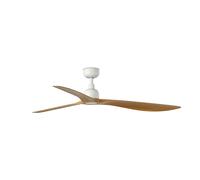 Luminosa Lighting Luminosa Outwood Large 3 Blade Ceiling Fan Matt White, Oak Wood Ip44