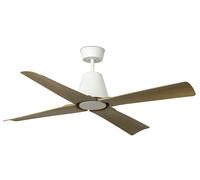 Outdoor DC Ceiling Fan Typhoon White-Wood with Remote