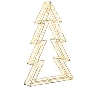 Beliani Outdoor Decoration LED AKERAN Christmas Tree 60 cm Silver, Silver