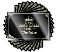 Outdoor Decorations for Porch Decal - Optical Illusion Ideas Case Keep Calm I'm The Cher(8X12CM)