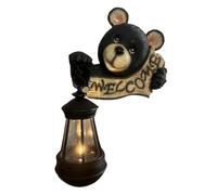 Outdoor Decorative Solar Lights,Decorative Solar Lights | Waterproof Welcome Sign Garden Light LED Solar Lights - Black Bear Solar Lanterns Novelty, Statue Decorations