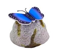 Outdoor Decorative Stones | Solar LED Butterfly Light-Up Landscape Artificial Crafts | Garden Stones Decorative,for Yard Walkway Patio Lawn Indoor Outside Pond Landscape