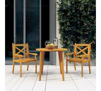 Outdoor Dining Chairs 2 pcs Solid Wood Acacia