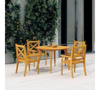 4x Solid Wood Acacia Outdoor Dining Chairs Seat Accent Chair vidaXL