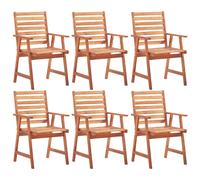 Outdoor Dining Chairs Garden Backyard Dinner Chair Solid Acacia Wood vidaXL
