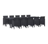 Outdoor Dining Set 12-Seater Anthracite Poly Rattan Plastic Matte UV-ResistantXL