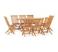 Outdoor Dining Set 160x80x75cm Premium Teak Hardwood Foldable Warm-Brown 4-piece