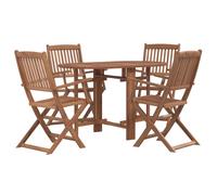 Outdoor Dining Set 5 Piece Garden Patio Table Chair Solid Acacia Wood vidaXL