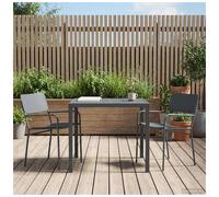 Outdoor Dining Set Anthracite Steel 100x100cm Table + 2 Chairs Powder-Coated UV